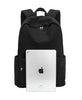 Karitco Basic Plain Canvas Laptop Backpack with Brass Zipper Black