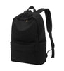 Karitco Basic Plain Canvas Laptop Backpack with Brass Zipper Black