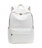 Karitco Basic Plain Canvas Laptop Backpack with Brass Zipper Beige