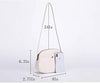Crossbody Purse Causual Small Round Circular Satchel Bag for Women Girls Ladies Mini Canvas Cross Body Purse Round Handbag Shoulder Purse Tote (Beige)