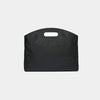 Canvas business portable briefcase Korean fashion a4 document messenger bag female professional computer bag female (L, black)