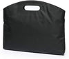 Canvas business portable briefcase Korean fashion a4 document messenger bag female professional computer bag female (L, black)