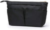 Simple waterproof cosmetic bag portable washing storage bag lined liner bag storage inner support bag in the bag (Black)