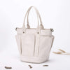 Carry All Tote Bag Shopper Tote Handbag Women Weekend Tote Bag with Multi Pockets (Beige)