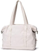 Bonston Design Canvas Tote Large Capacity Travel Beach Bag Weekend Tote-Karitco (Beige)