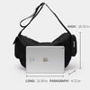 Messenger bag men's function tide brand shoulder bag student tool bag messenger bag dead fly crescent shoulder bag men (Black)