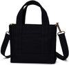Canvas Womens Handbags Crossbody Bag Trendy Design Casual Shopper Satchel Bag -Karitco(Black)