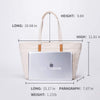 Karitco Korean Design Tote Shoulder Bag Eco Friendly Top Handle Satchel Purse with Multi Pockets (Beige)