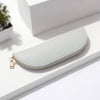 Simple pu leather leather pencil case business office stationery storage bag portable cosmetic hair powder brush