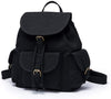 Canvas Japanese wild student schoolbag sweet cute simple ins beam mouth drawstring shoulder bag female (Black)