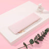 Simple triangle leather pencil bag male and female large capacity student stationery bag makeup powder brush pen bag