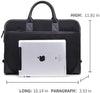 Men Laptop Briefcase Water Proof File Office Work Business Carry On With Leather Strap-Karitco (Blue)
