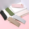 Simple triangle leather pencil bag male and female large capacity student stationery bag makeup powder brush pen bag