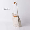 White canvas bag female shoulder art small fresh bucket shoulder bag simple cloth bag