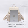 Pure color casual canvas bag backpack Korean style drawstring college backpack (Black)