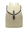 Karitco Cotton Canvas with Leather Casual Rucksack (Beige)