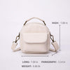 Designer Small Shoulder Bag for Women, Mini Crossover Cross Body Purse Round Handbag Double Compartment Zipper (Beige)