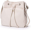 Drawstring Bucket Bag for Women Large Crossbody Purse and Shoulder Bag Canvas Tote Handbags (Black)