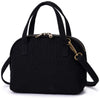 Medium Double Zipper Seashell Purse Cross Body or Handbag Shoulder Purse with Phone Pocket-Karitco (Black)