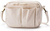 Lightweight Medium Canvas Zip Top Crossbody Bag Satchel Purse for Women (Beige)