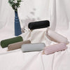 Korea simple triangle leather pencil bag male and female large capacity student stationery bag makeup powder brush pen bag