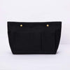 Canvas Handbag Organizers Sturdy Purse Insert Organizer Bag in Bag Multi Pocket (Black)