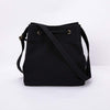 Drawstring Bucket Bag for Women Large Crossbody Purse and Shoulder Bag Canvas Tote Handbags (Black)
