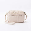 Lightweight Medium Canvas Zip Top Crossbody Bag Satchel Purse for Women (Beige)