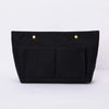 Canvas Handbag Organizers Sturdy Purse Insert Organizer Bag in Bag Multi Pocket (Black)