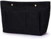 Canvas Handbag Organizers Sturdy Purse Insert Organizer Bag in Bag Multi Pocket (Black)