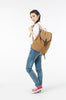 Karitco Cotton Canvas with Leather Casual Rucksack (Tan)